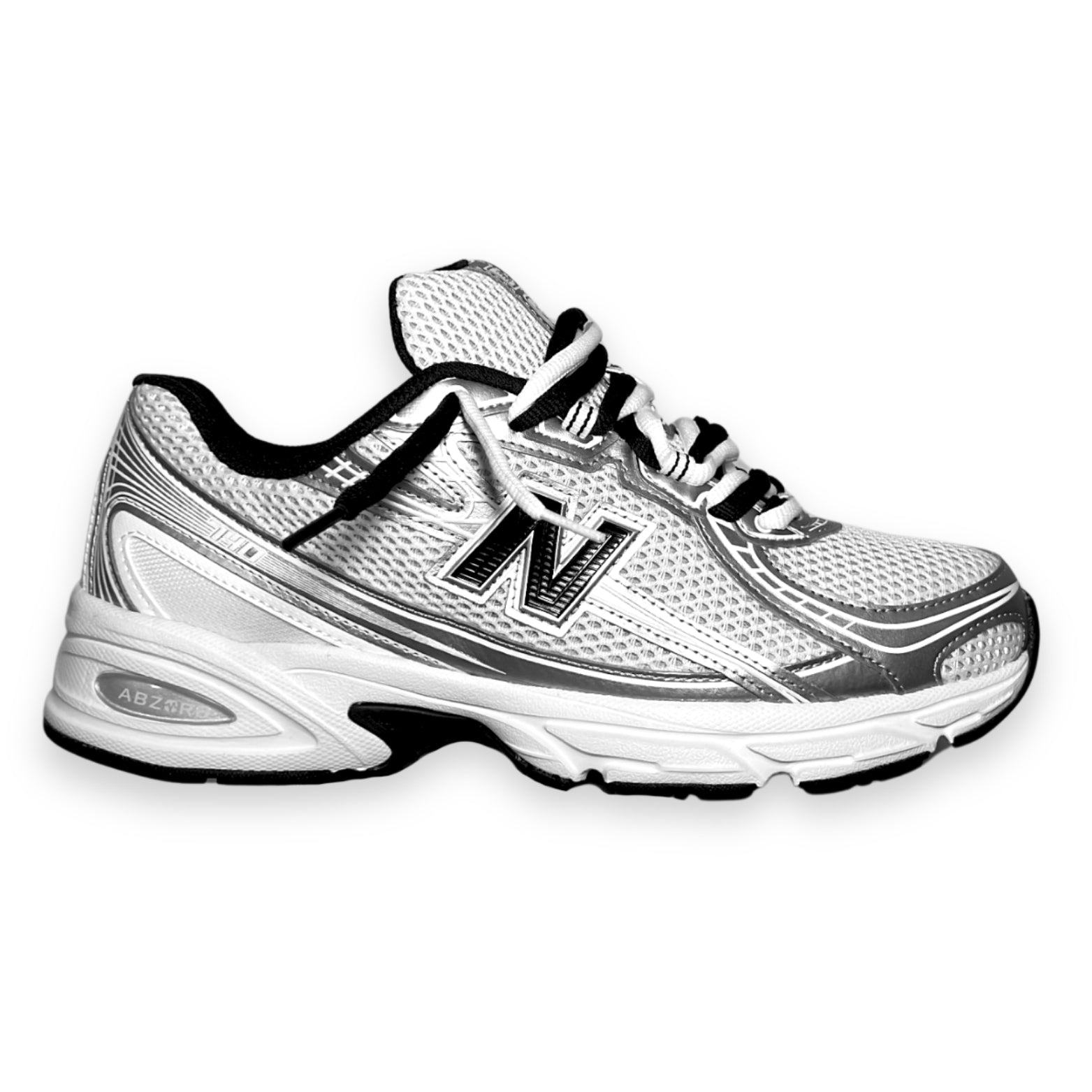 New Balance 740 Black & White Double Laces Custom